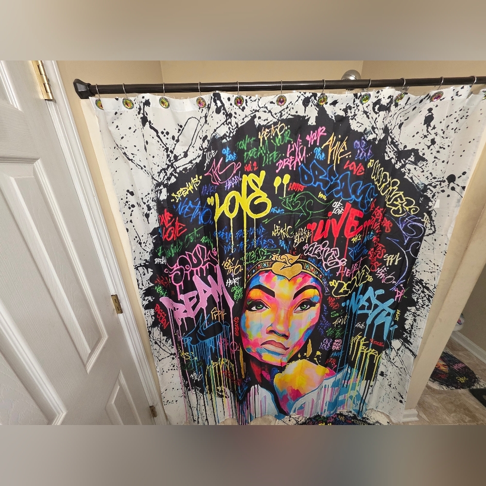 Afro Queen Shower Curtain - Multicolor